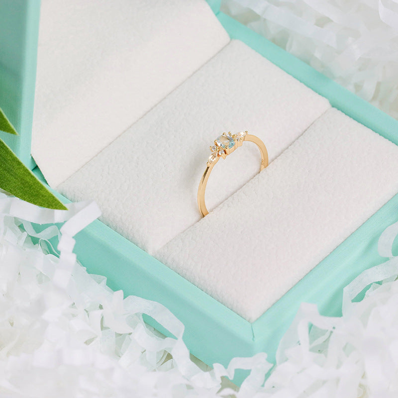 S925 Sterling Silver Ring For Women Sky Blue