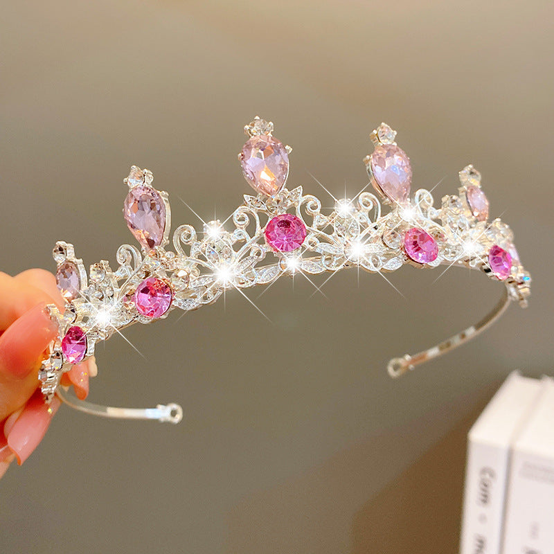 Sweet Fashion Jewelry Hair Accessories Multicolor Pearl Crown Banquet Birthday Fashion Princess Headband Girl Kawaii Crown Crown Headband Headgear Headgear Crystal  Wedding Party Hair Accessories