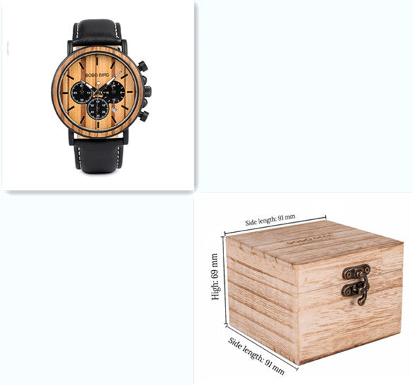 All-wood watch quartz watch three-eye multi-function watch