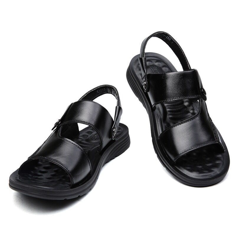 First Layer Cowhide Soft Sole Non-slip Men's Leather Sandals Men's Beach Shoes