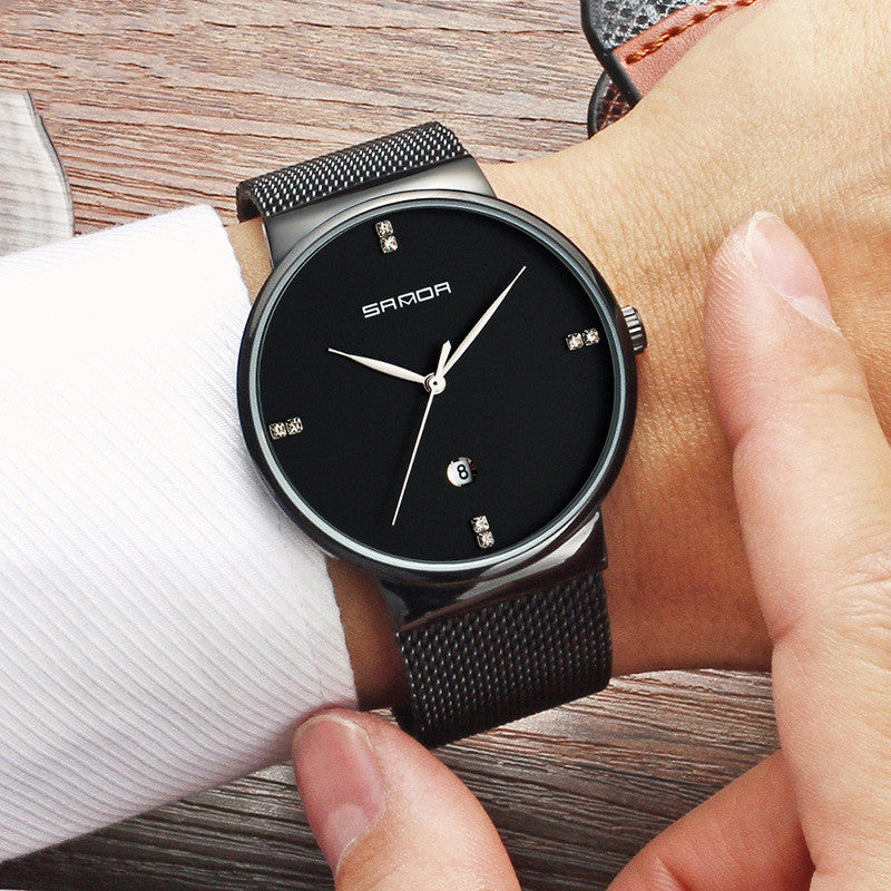 Men's watch mesh belt waterproof quartz watch