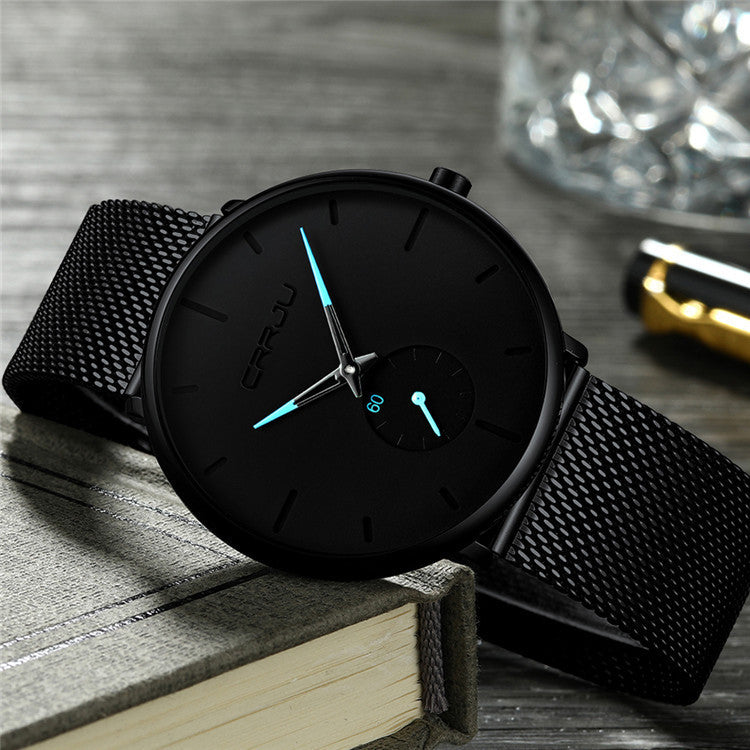 Simple ultra-thin watch round mesh belt watch