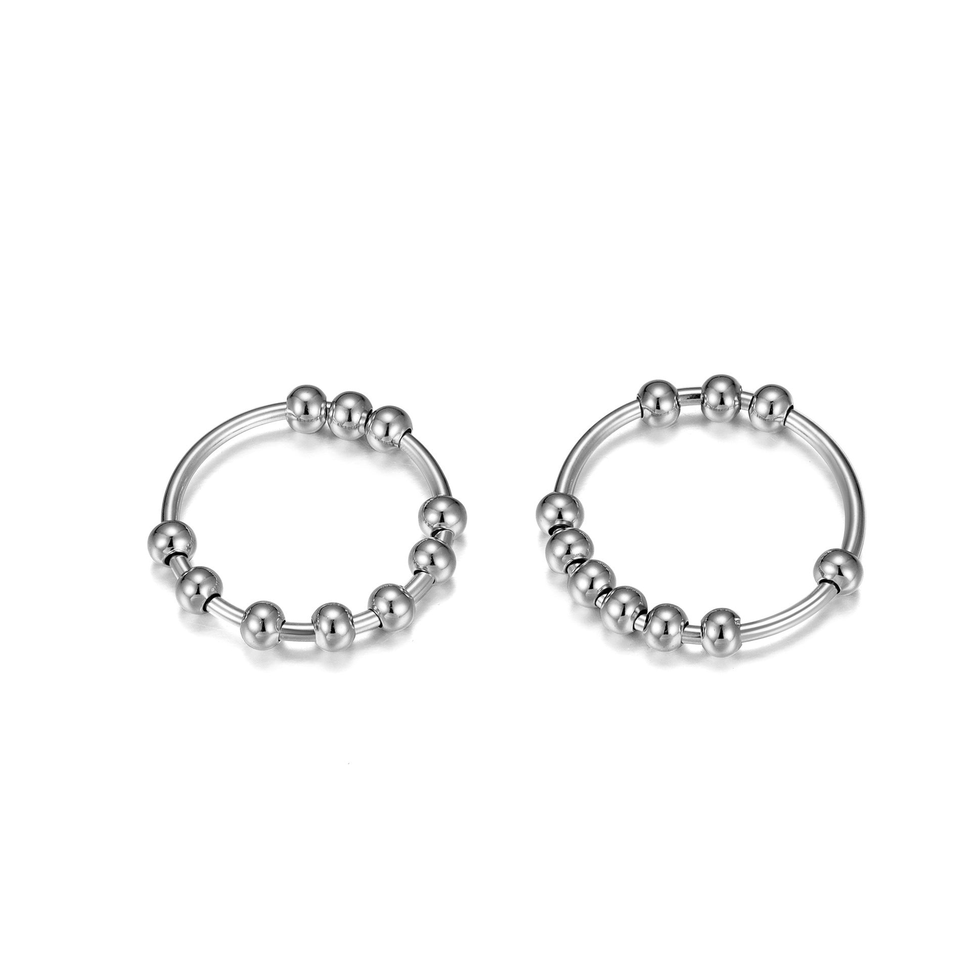 S925 Sterling Silver Ten Beads Relieve Anxiety Lucky Ring