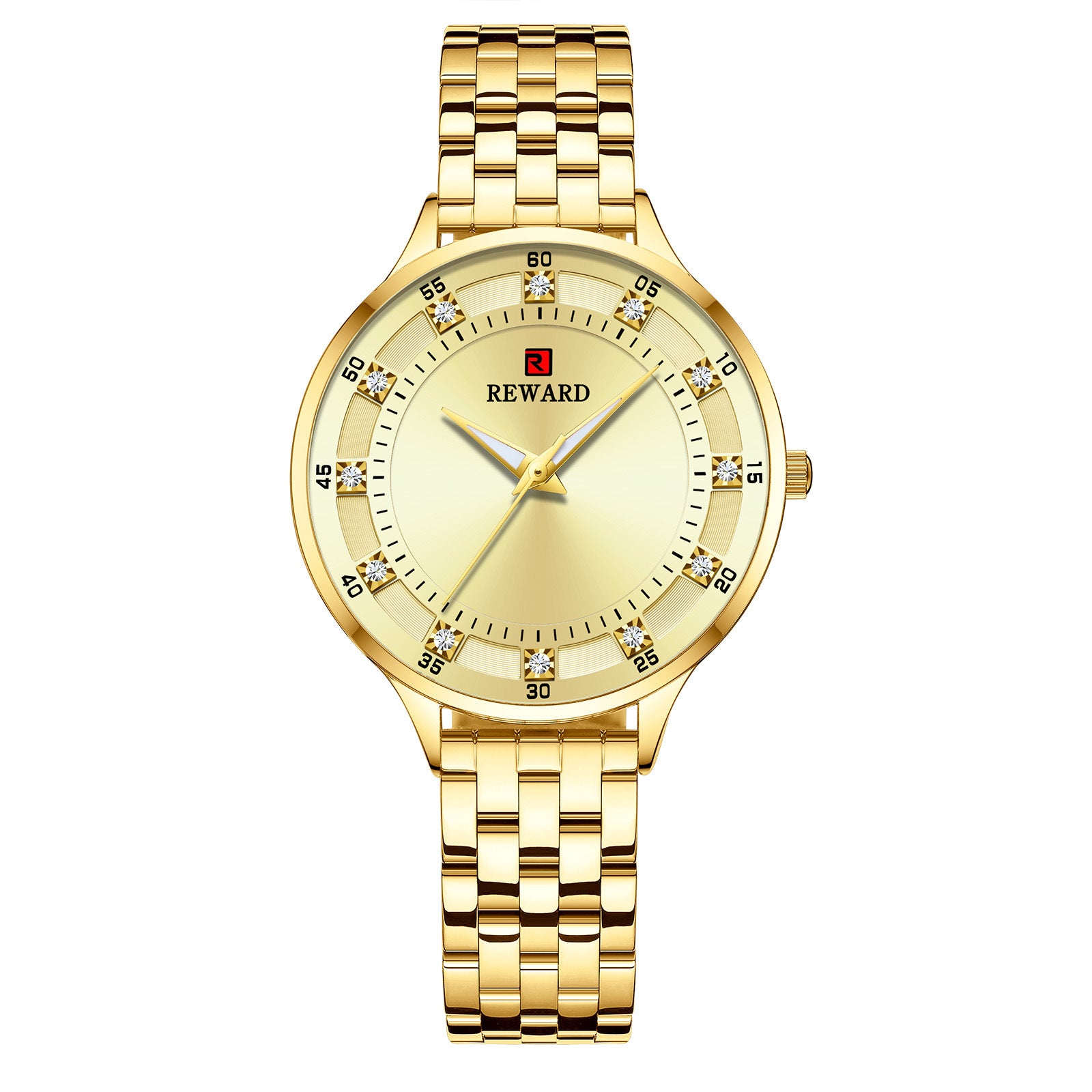 Ladies quartz watch with diamond band