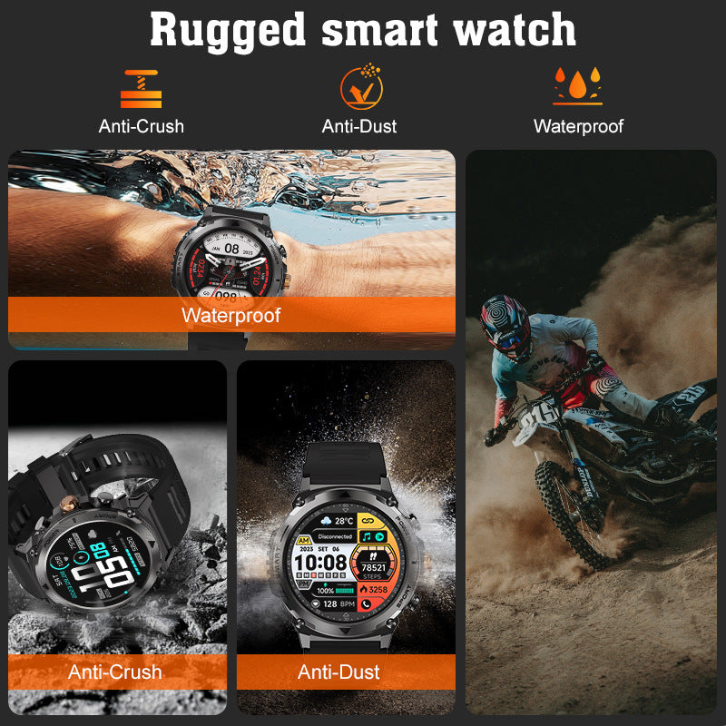 T53 Bluetooth Calling Outdoor Three-proof Sport Watch 143-inch AMOLED Heart Rate Blood Pressure Smart Watch