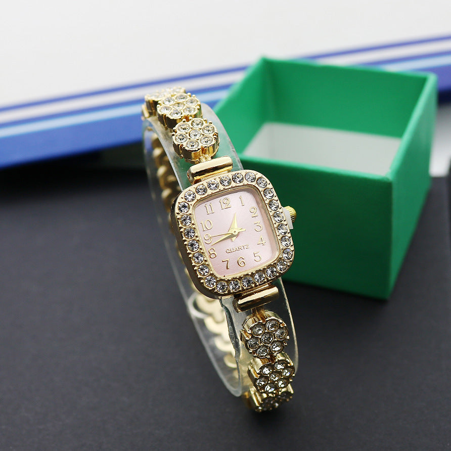 Special Interest Light Luxury Temperament And Fully-jewelled Square Fashion Watch