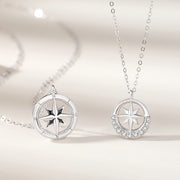 Pair Of Mansing Star Compass Couple Necklaces Sterling Silver