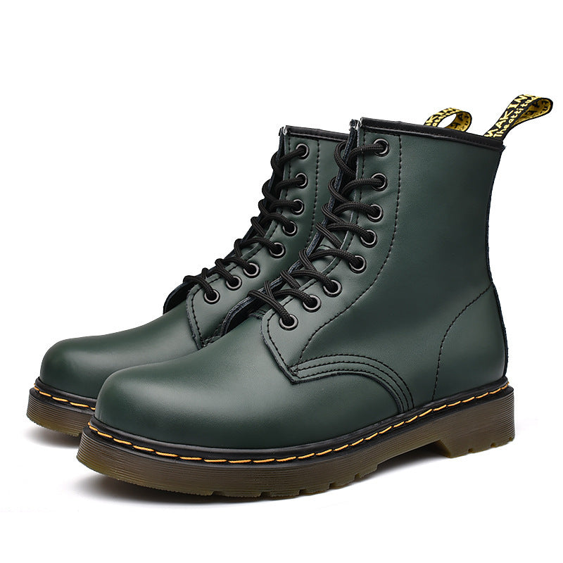 Two-Layer Cowhide Martin Boots Short Couple Leather Boots