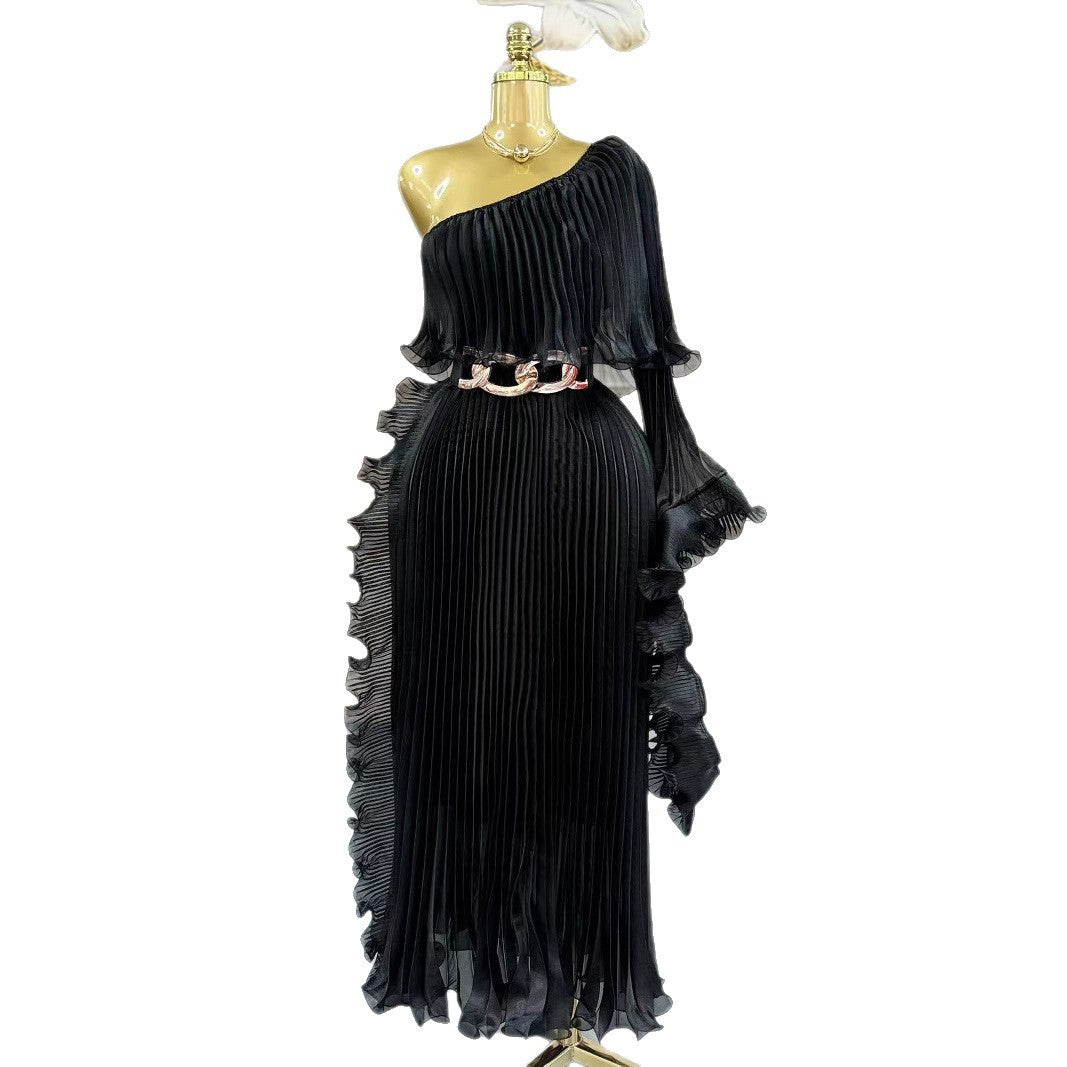 Fashionable One-shoulder Elegant Evening Dress