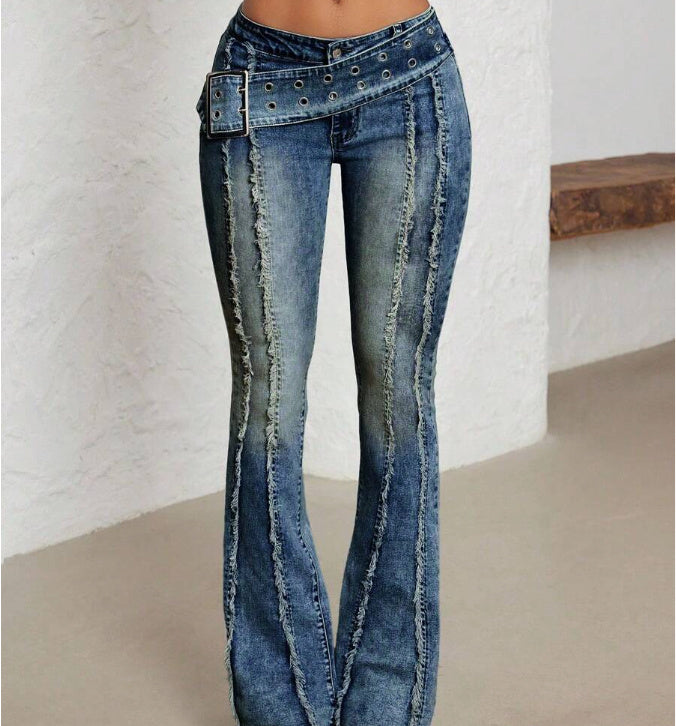 Women's Fashionable Low Waist Flared Jeans