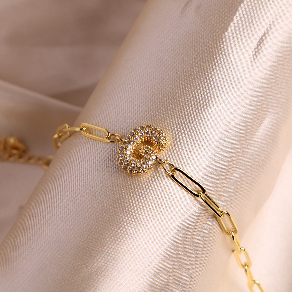 18K Bubble Balloon 26 English Zircon Clip Bracelet