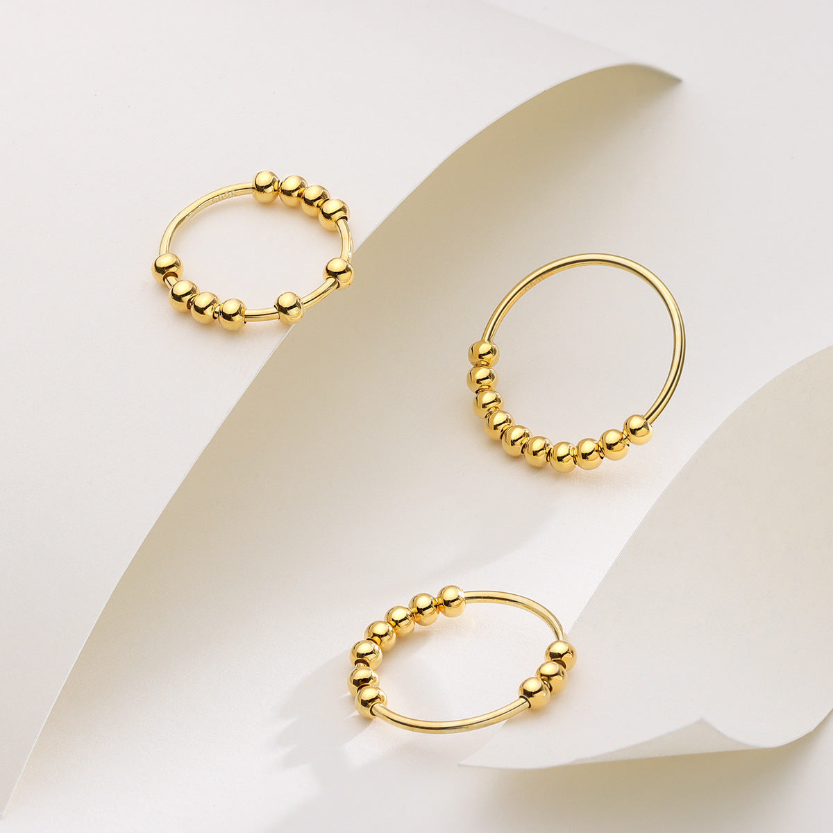 S925 Sterling Silver Ten Beads Relieve Anxiety Lucky Ring