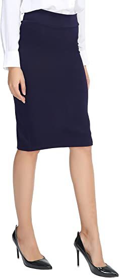 Double-layer Sheath Business Wear High Waist A- Line Skirt