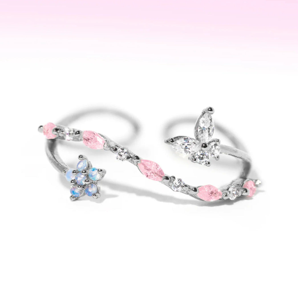 New Ins Style Heart-shaped Open Adjustable Ring