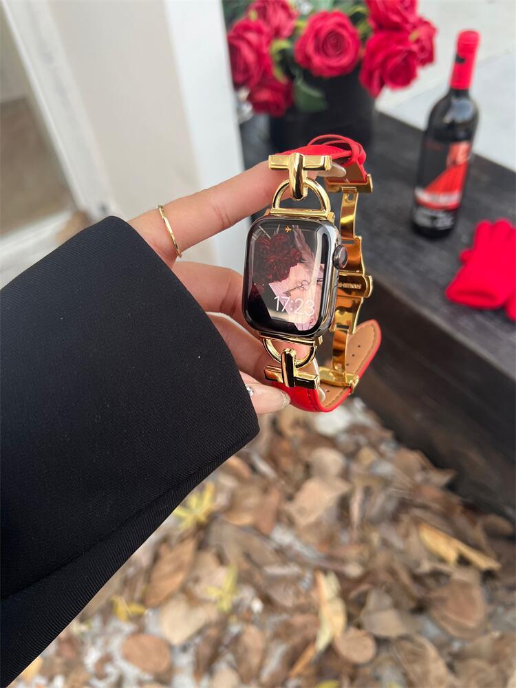 Leather Wristband New Year Red Girl