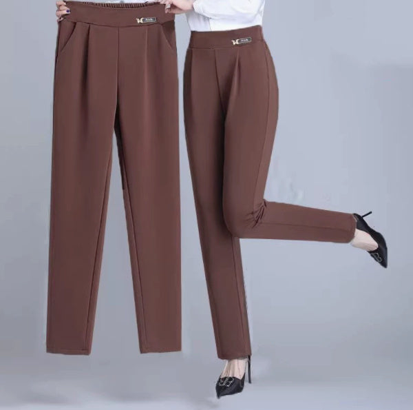 Tight-waisted Thin, Loose Slimming Large-sized 9-inch Harem Pants