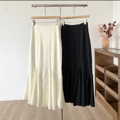 Women's Black High Waist Slimming Fishtail Skirt