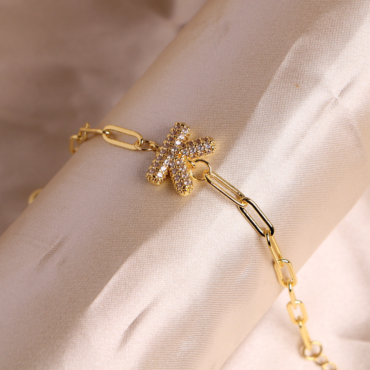 18K Bubble Balloon 26 English Zircon Clip Bracelet