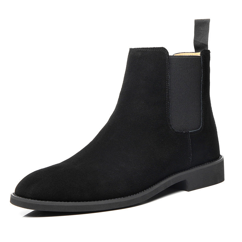 Boots Men's Leather Autumn And Winter Men's Boots Pointed Toe