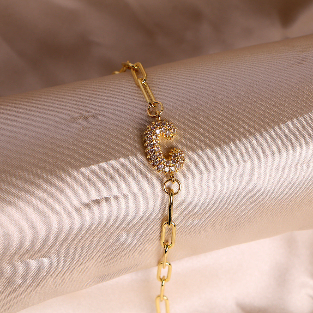 18K Bubble Balloon 26 English Zircon Clip Bracelet