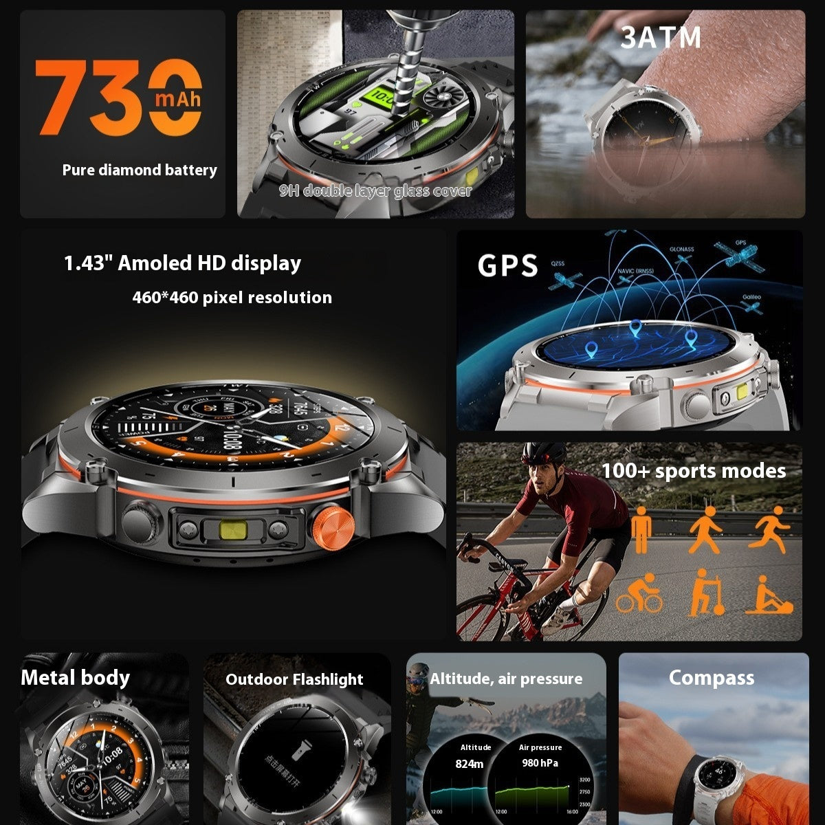 Smart Heart Rate Blood Oxygen Detection Reminder Watch