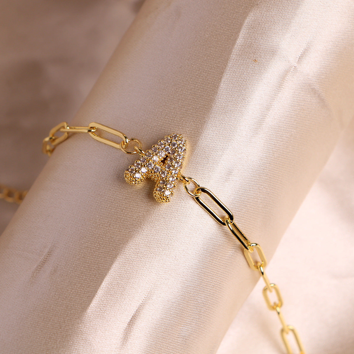 18K Bubble Balloon 26 English Zircon Clip Bracelet