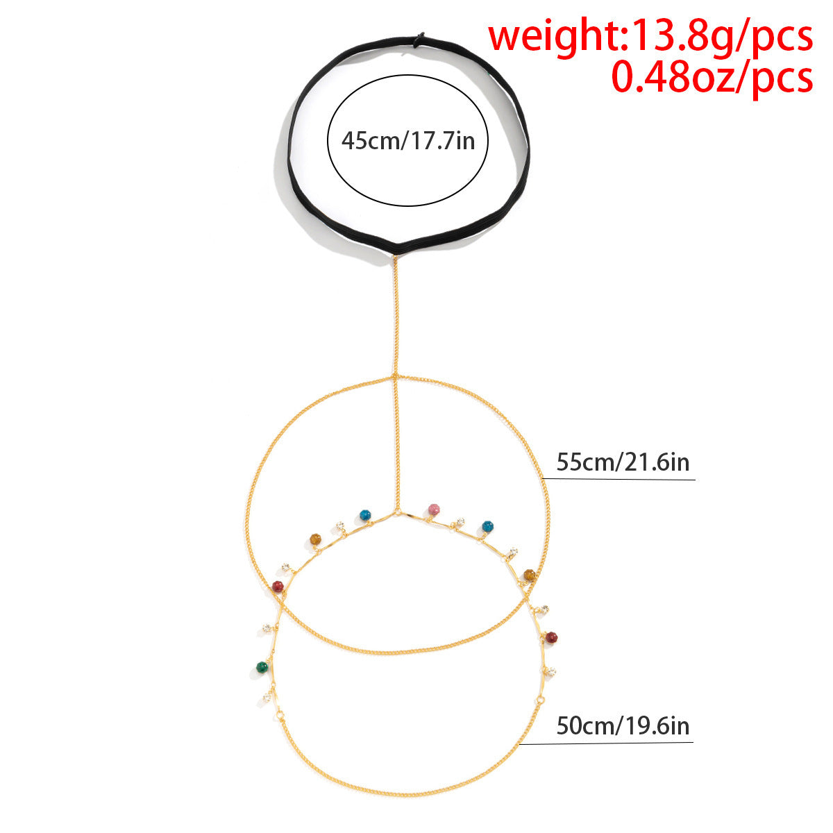 Colorful Chain Stretch Tassel Thigh Chain