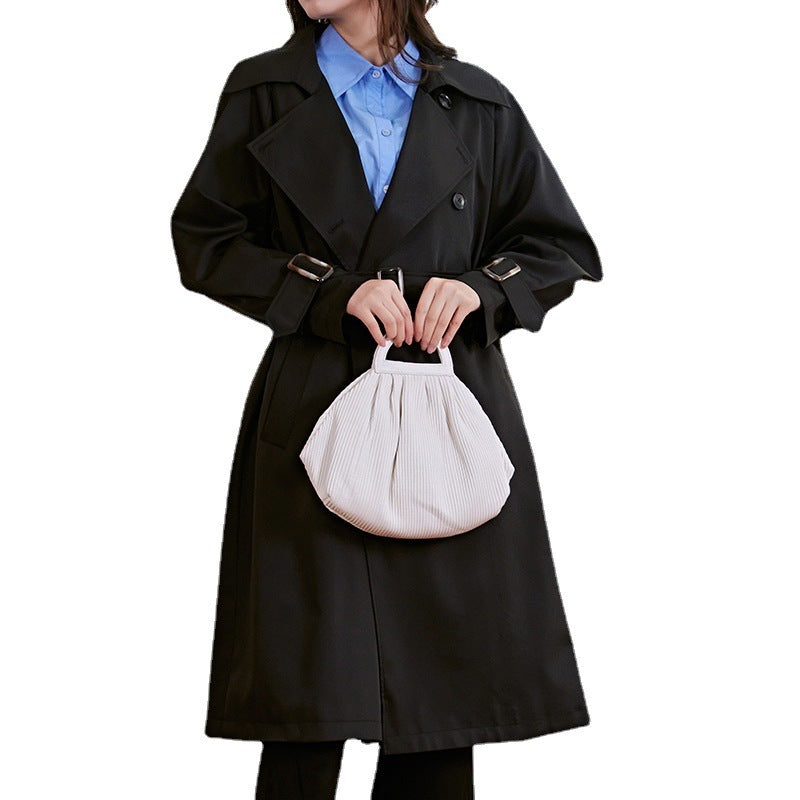 Women's British Style Retro Classic Trench Coat Mid Length