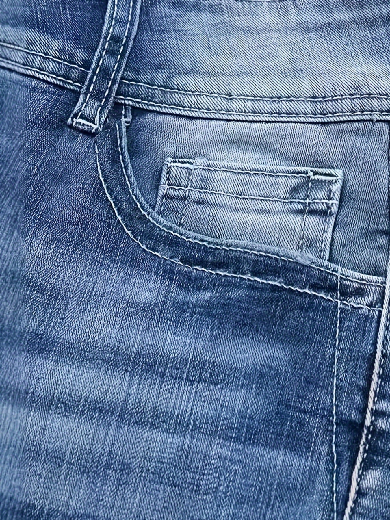 Women's Versatile And Fashionable Stretch Denim Bell Bottoms, Retro Street Style, Comfortable Embroidered Casual Jeans, Suitable For Daily Wear