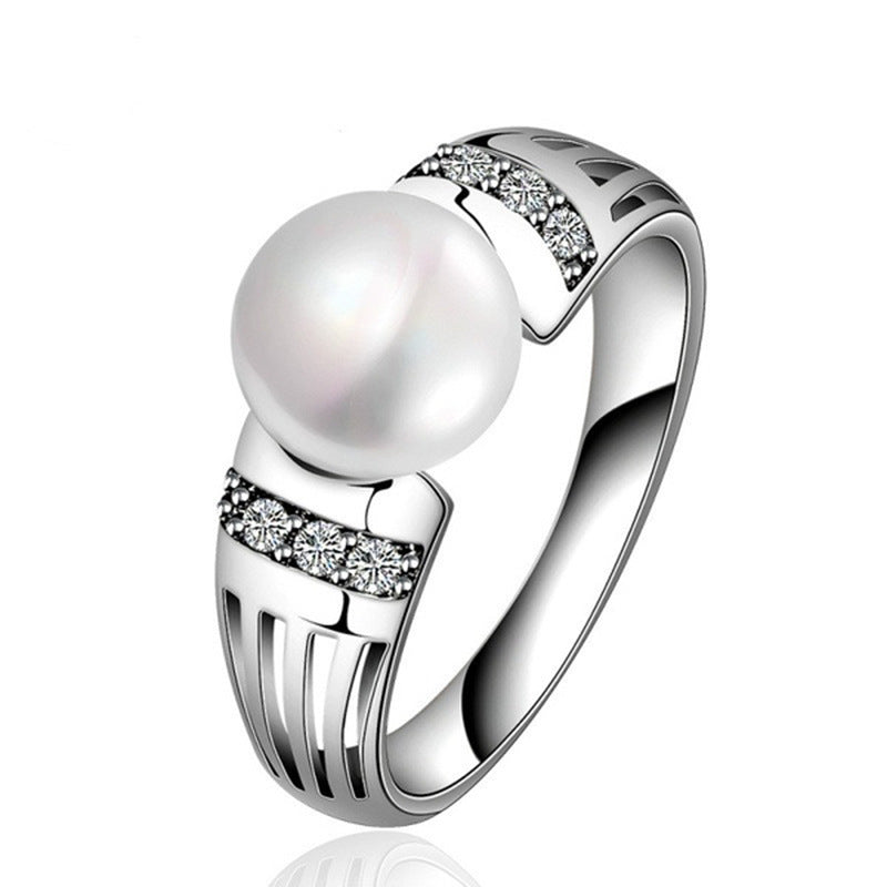 Copper Pearl Zircon Jewelry Ring