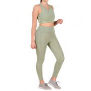 Women's Polyester Solid Ankle length High Waisted Tights (Sea Green)