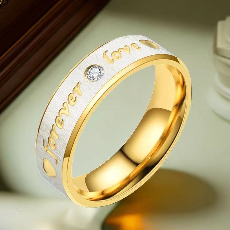 Stainless Steel Diamond Titanium Steel Ring