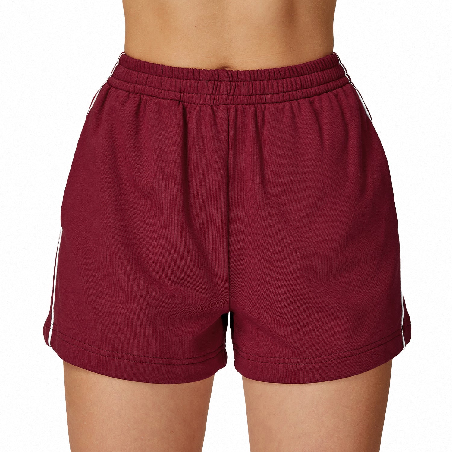Contrast Color Sports Shorts High Waist Loose Straight Pocket