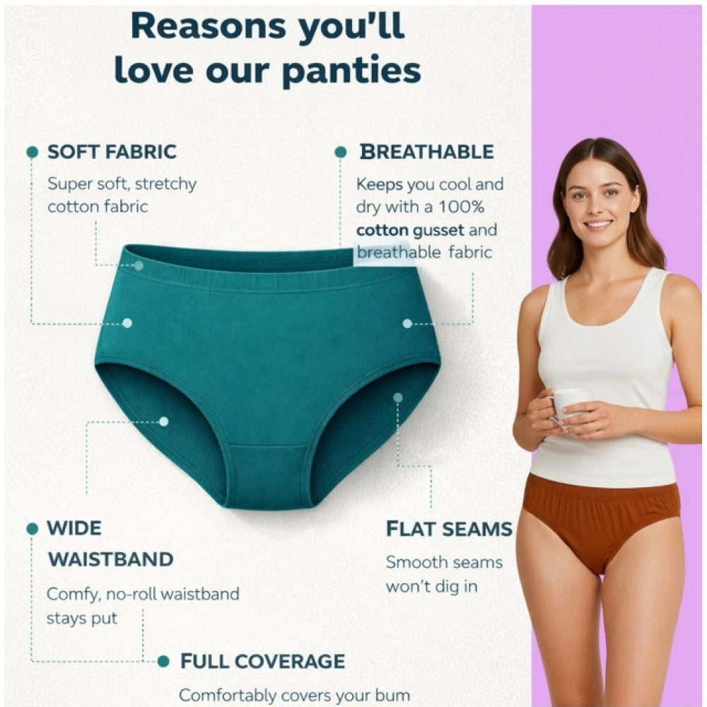 Pack of_12 Women's Cotton Solid Hipster Panty (Multicolor)