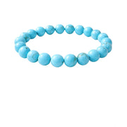 Natural Crystal 8mm Turquoise Bracelet (Sky Blue)