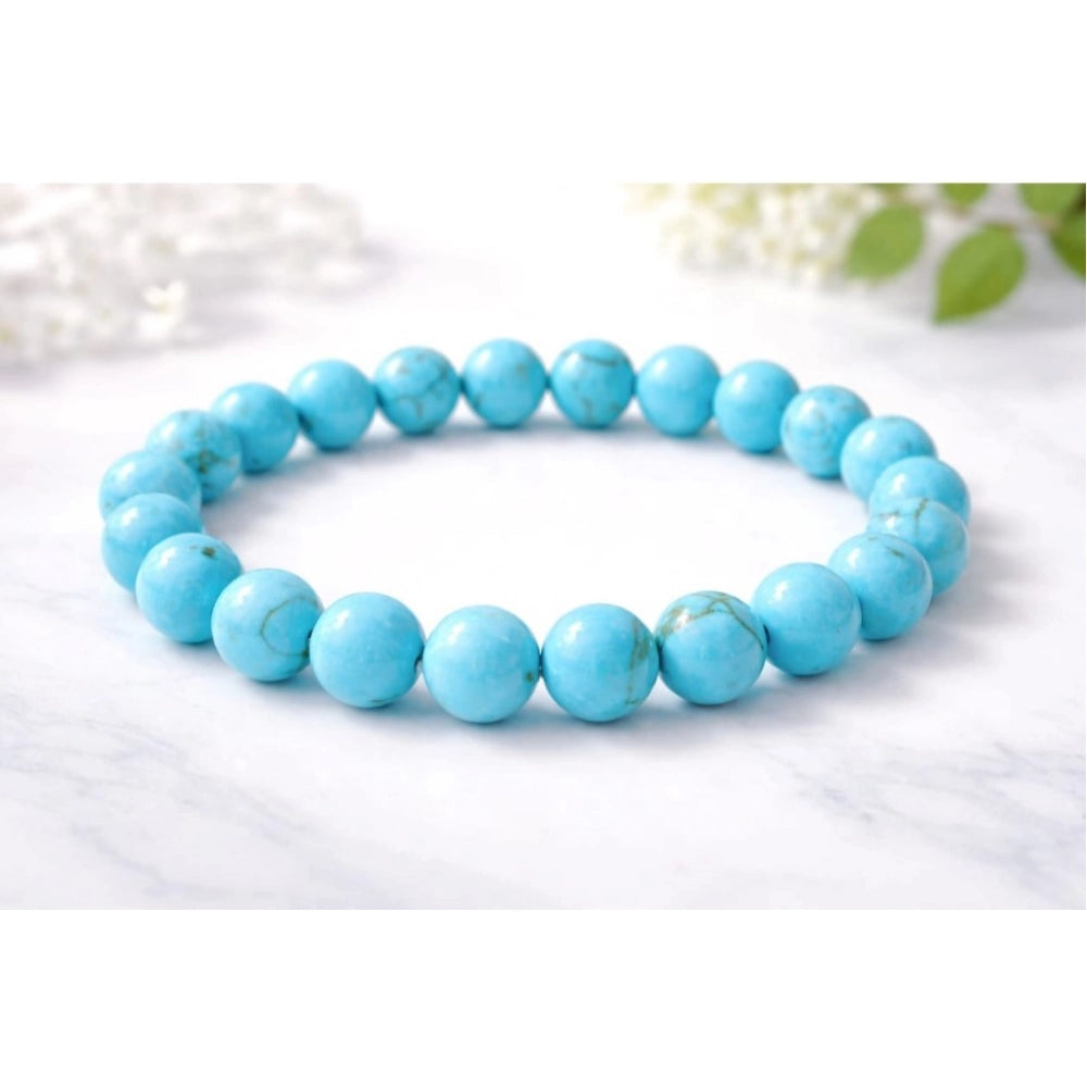 Natural Crystal 8mm Turquoise Bracelet (Sky Blue)