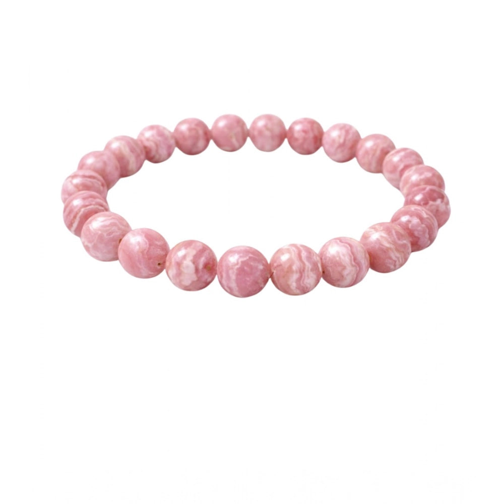 Natural Crystal 8mm Rhodochrosite Bracelet (Pink)