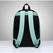 Unisex PU Leather Solid Medium Zipper Backpack (Green)