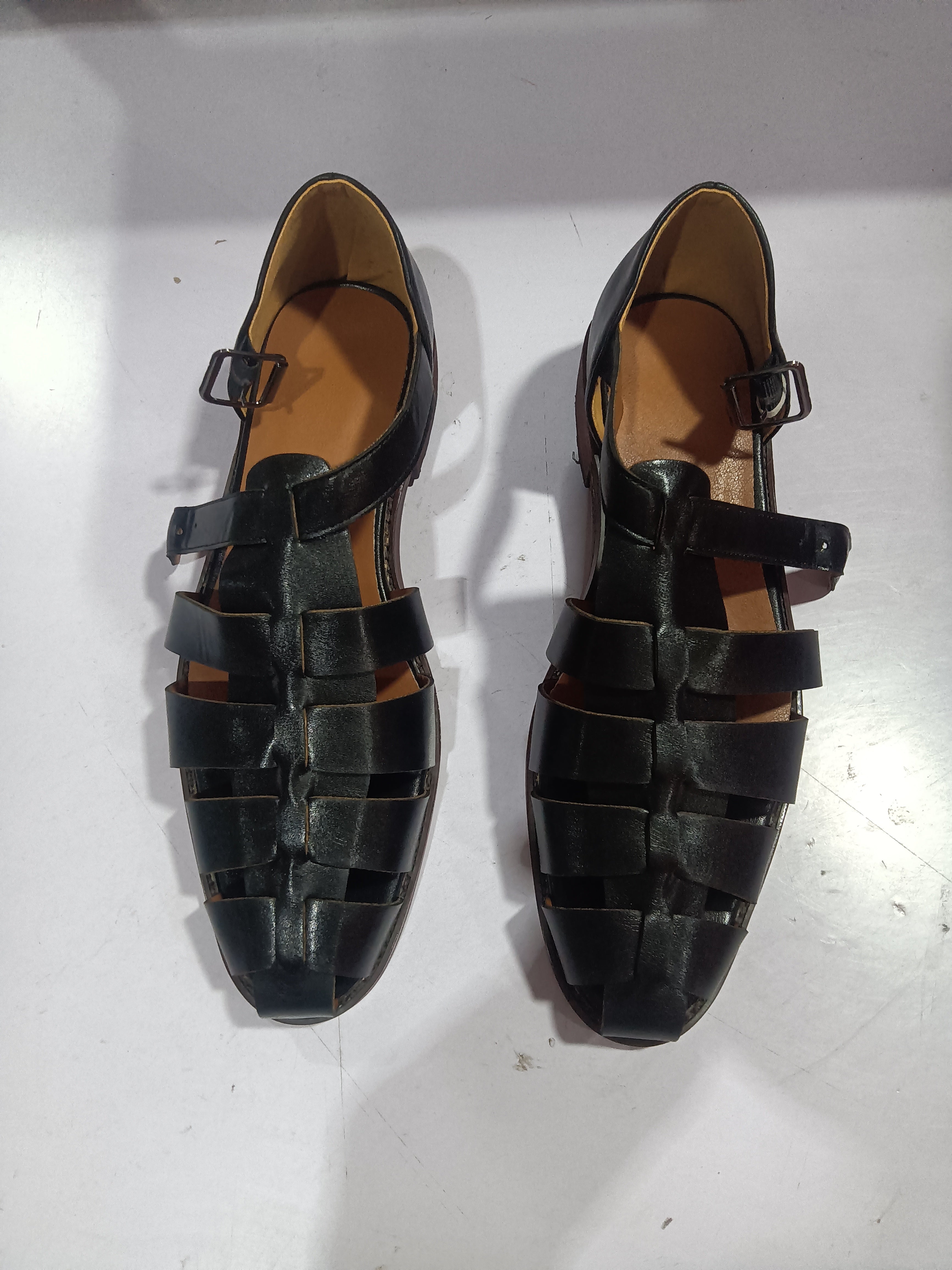 Colorblock Men's Sandal Stitched Faux Leather