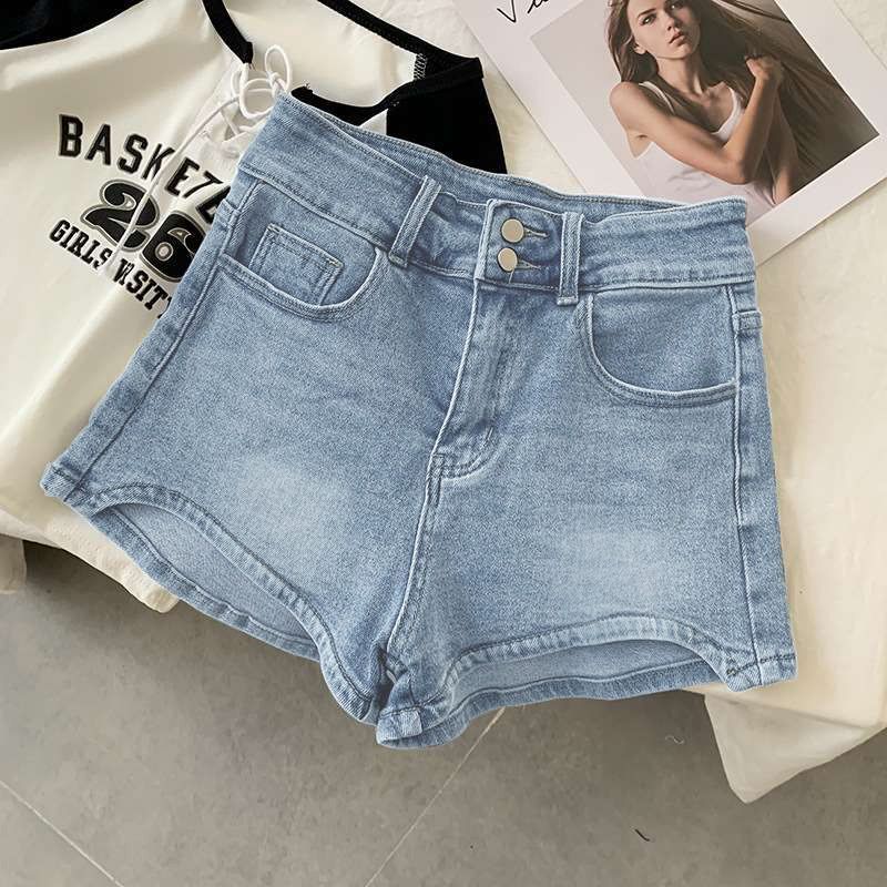 Women's Thin Stretch High Waist Denim Shorts