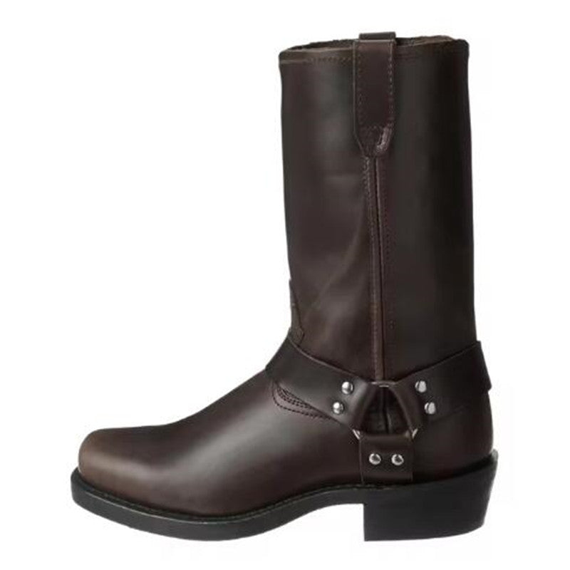 Vintage Men's Cowboy Boots Belt Buckle Ring High Top