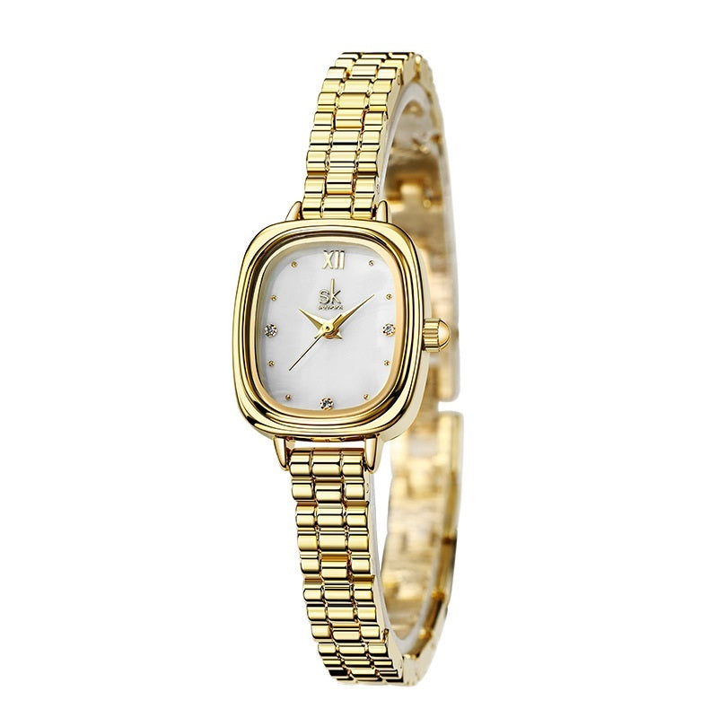 Steel Belt Waterproof Quartz Small Square Watch