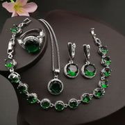 European And American Style Jewelry Round Diamond 4 PCs Set