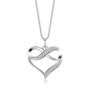 Love Necklace Female Simple Heart-shaped 8-character Necklace Light Luxury Inlaid Zirconium Sterling Silver Clavicle Chain