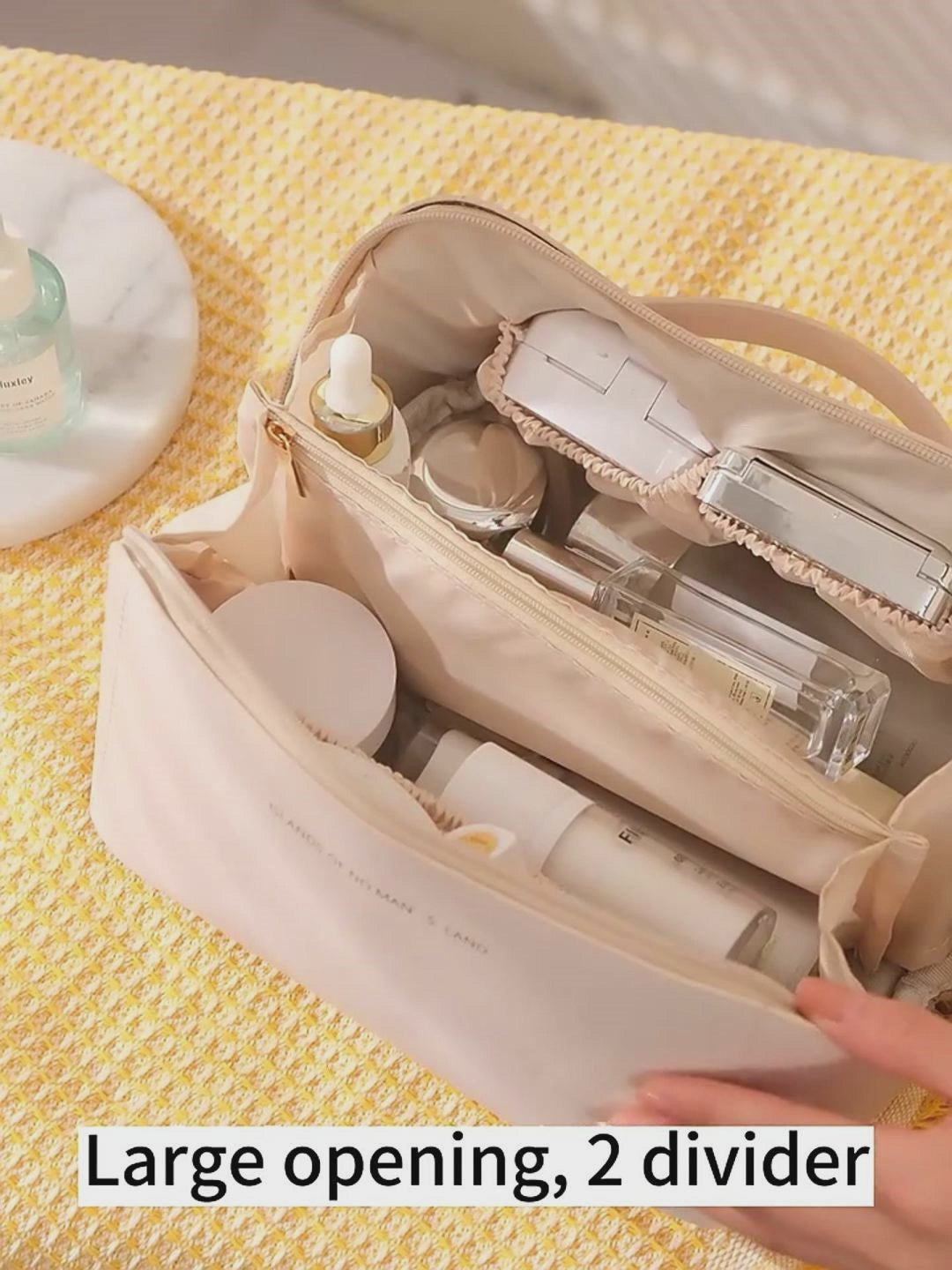 Load video: Travel Cosmetic Bag Large Capacity Multifunction Travel Cosmetic Bag Women Toiletries Organizer Female Storage Make Up Case Tool