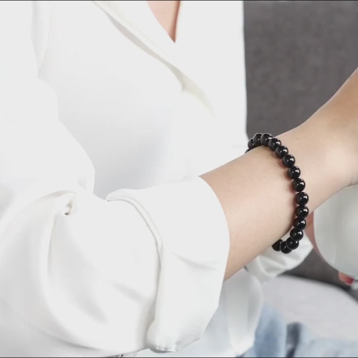 Load video: Black Onyx Bracelet