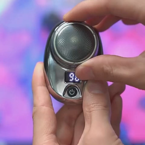 Load video: Digital Waterproof Travel Electric Portable Shaver